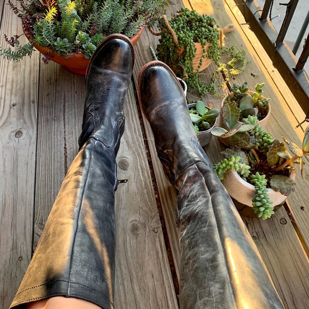 Freebird Stag Lace Up Distressed Leather Boots Size 8 - Picture 15 of 16